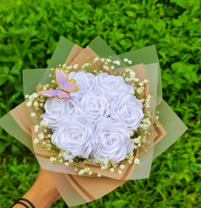 Handmade White Flowers Bouquet | Elegant & Timeless Floral Gift